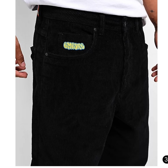 Empyre Men’s Black Ultra Loose Corduroy Skate Pants Size 42 Baggy Slouchy - Picture 3 of 13